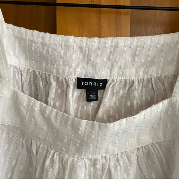 Torrid Top - Square Neck White Swiss Dot - Picture 2 of 7